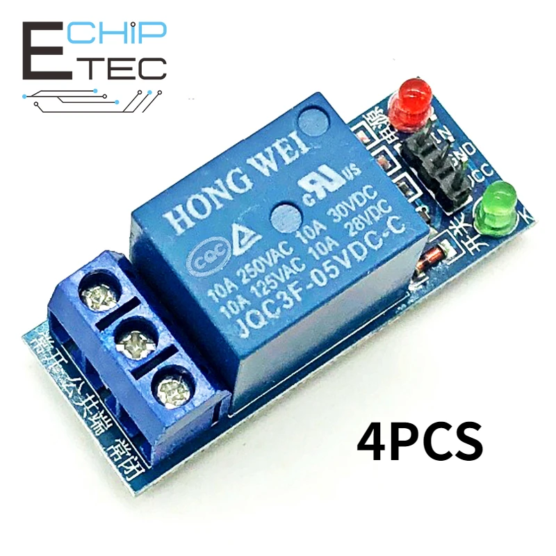 

4PCS 5V 12V 1 One Channel Relay Module Low Level trigger for SCM Household Appliance Control for arduino DIY Kit