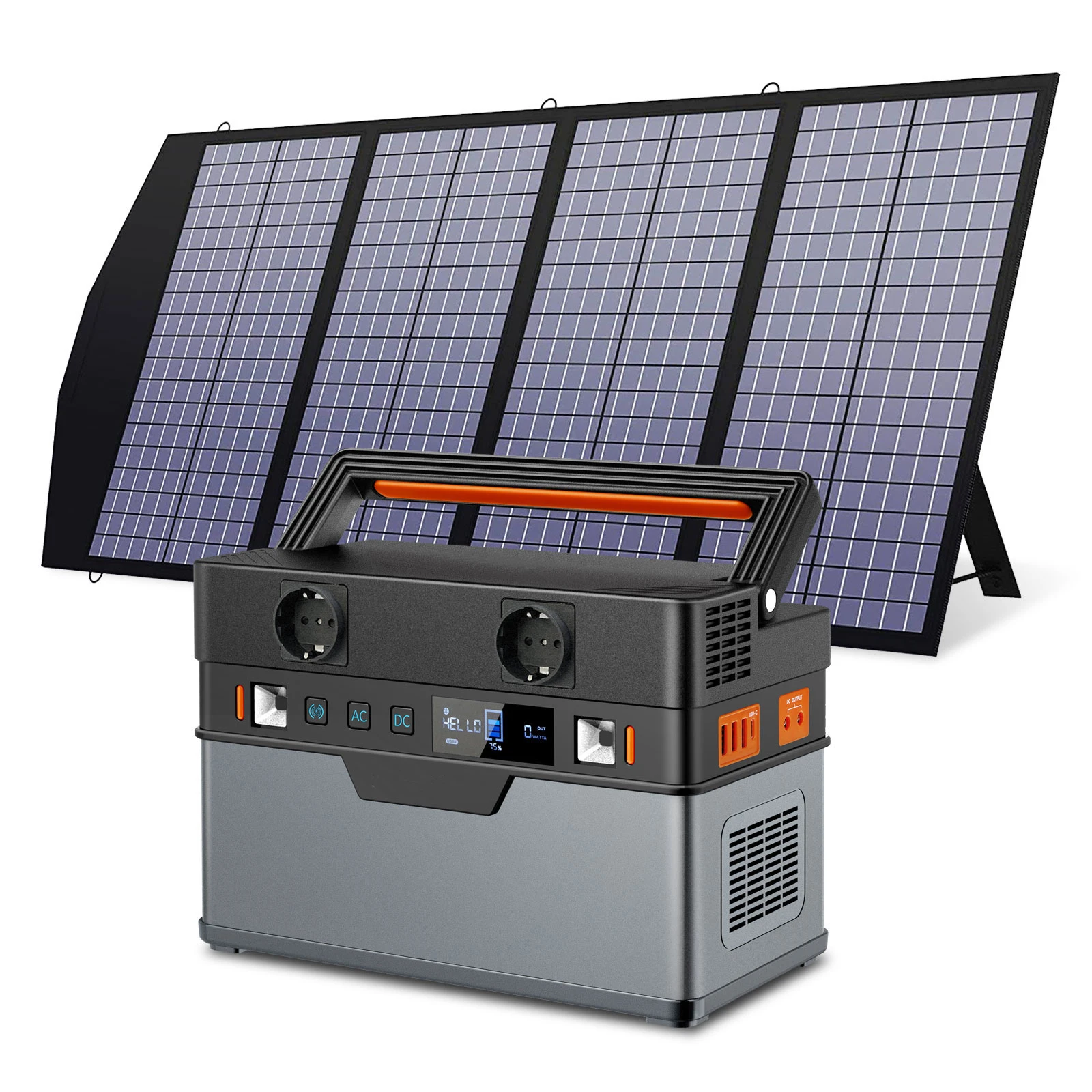 Solar Generator, 110V/220V Portable Power Station,Mobile Emergency Backup Power With 18V Foldable Solar Panel Charger 
Solar Generator, 110V/220V Portable Power Station,Mobile Emergency Backup Power With 18V Foldable Solar Panel Charger