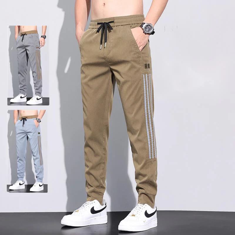 Lyocell Fabric Bundle Foot Pants Men Summer Thin Loose Straight Tube Korean Side Stripe Casual Sports Man Streetwear Trousers
Lyocell Fabric Bundle Foot Pants Men Summer Thin Loose Straight Tube Korean Side Stripe Casual Sports Man Streetwear Trousers