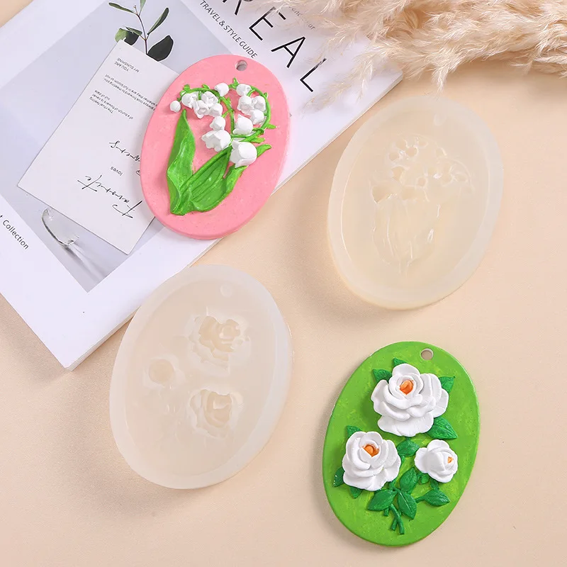 

Aromatherapy Plaster Listing Lily of the Valley silicone Candle Mold DIY Rose rose brand candle making supplies 2023 New arrival