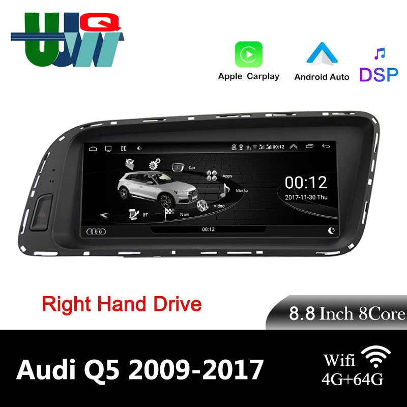 UJQW 4+64G 8.8 inch Car Multimedia Radio Player RHD For Audi Q5 Q5L 2009-2017 RHD Wireless Carplay Android Auto Wifi GPS Navi BT
UJQW 4+64G 8.8 inch Car Multimedia Radio Player RHD For Audi Q5 Q5L 2009-2017 RHD Wireless Carplay Android Auto Wifi GPS Navi BT