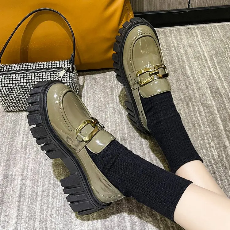 Women's casual shoes platform shoes fashion high heels 2022 autumn round toe thick heel loafers British style small leathershoes
Women's casual shoes platform shoes fashion high heels 2022 autumn round toe thick heel loafers British style small leathershoes
