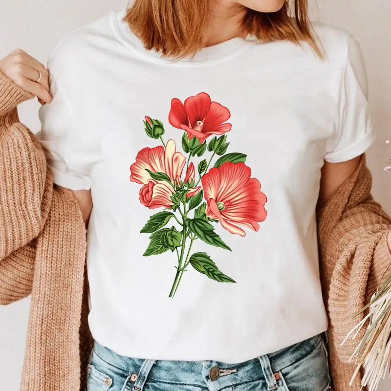 Print Tee Short Sleeve Ladies Clothing Clothes Summer Spring Plant Flower T-shirt Women Cartoon Graphic T Shirt Female Top
Print Tee Short Sleeve Ladies Clothing Clothes Summer Spring Plant Flower T-shirt Women Cartoon Graphic T Shirt Female Top
