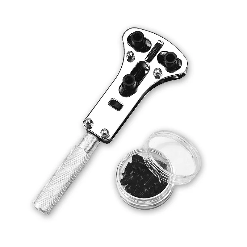 Watch Repair Tool Waterproof Screw Adjustable Back Case Opener Wrench Remover Watch Battery Remover Press Closer Remover Wrench
Watch Repair Tool Waterproof Screw Adjustable Back Case Opener Wrench Remover Watch Battery Remover Press Closer Remover Wrench