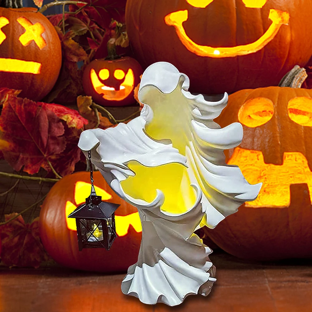 Halloween Sculptures Resin Ornament Halloween Messenger with Lantern Creative Weird Crafts for Home Garden Haunted House 
Halloween Sculptures Resin Ornament Halloween Messenger with Lantern Creative Weird Crafts for Home Garden Haunted House