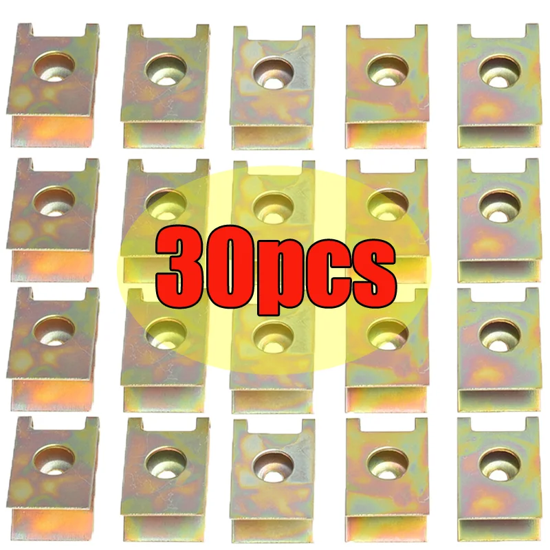30pcs Car Screw Base U-Type Clips Car Fastener Clips Motor Automobile Engine Fender Bumper Guard Plate Clamp
30pcs Car Screw Base U-Type Clips Car Fastener Clips Motor Automobile Engine Fender Bumper Guard Plate Clamp