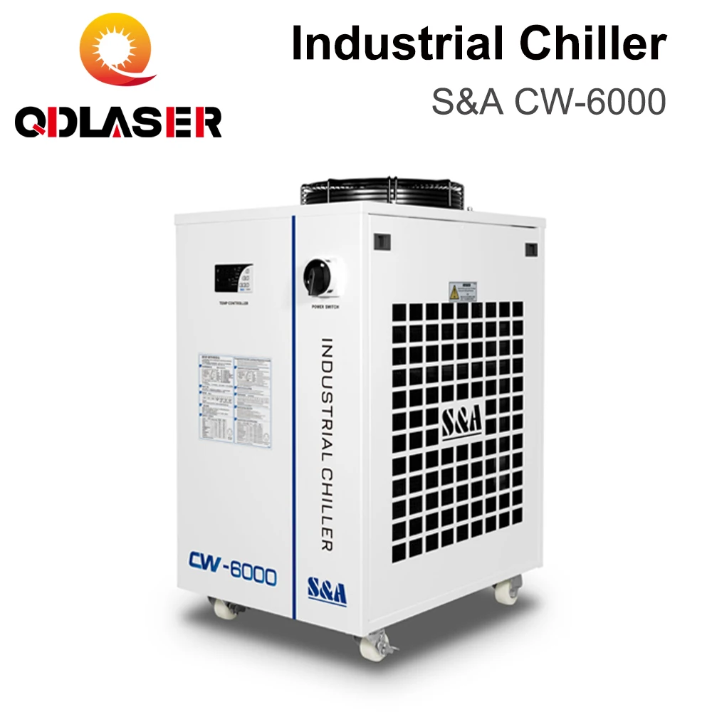 

QDLASER Original S&A Industrial Chiller CW-6000 70L/min Flow R-410a Refriferant 50/60Hz for Machine Water Colling System