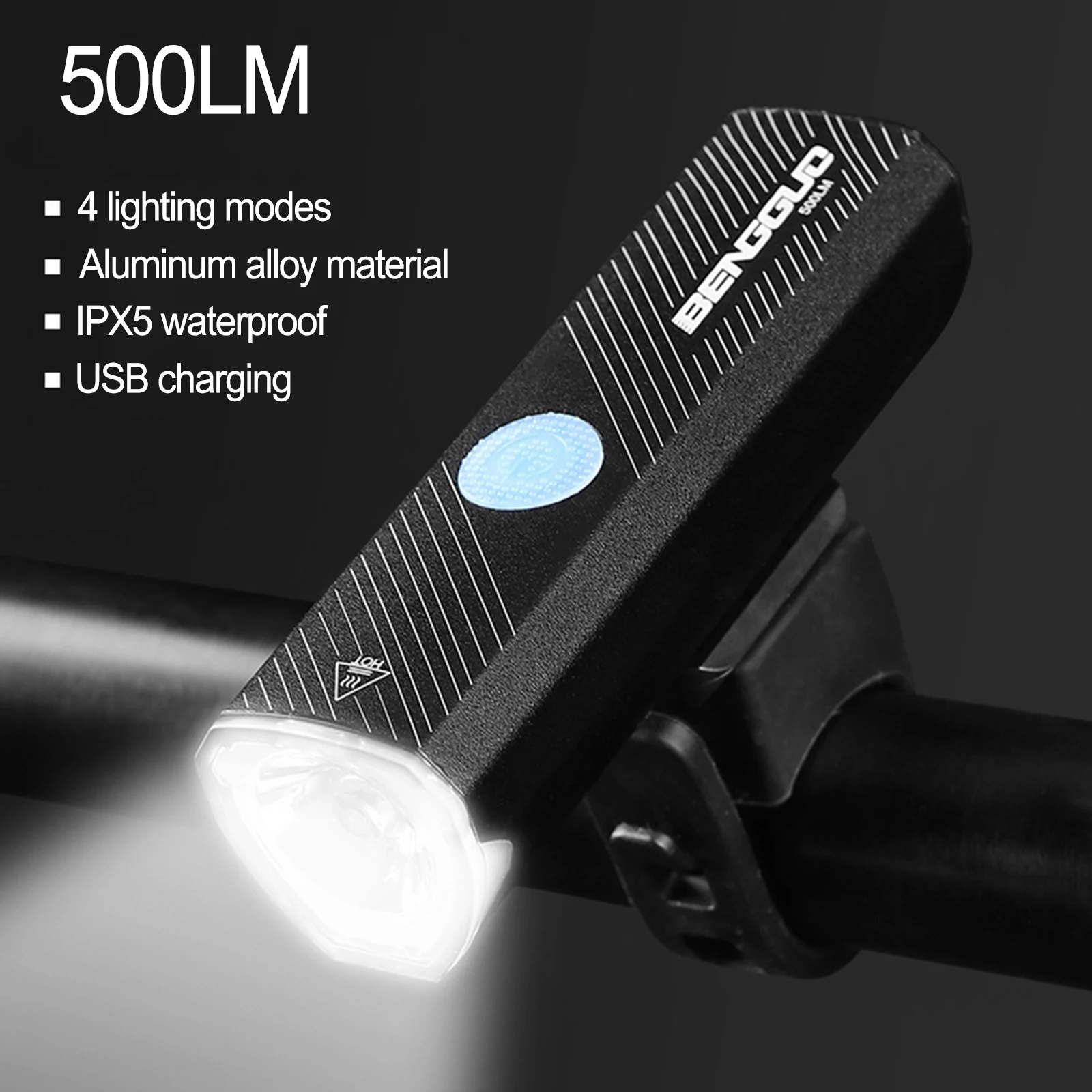 Rechargeable Bike Lights 4 Brightness Modes Waterproof Bicycle Headlights 150lm-500lm Flashlight Night Safely Riding Light Lamp
Rechargeable Bike Lights 4 Brightness Modes Waterproof Bicycle Headlights 150lm-500lm Flashlight Night Safely Riding Light Lamp