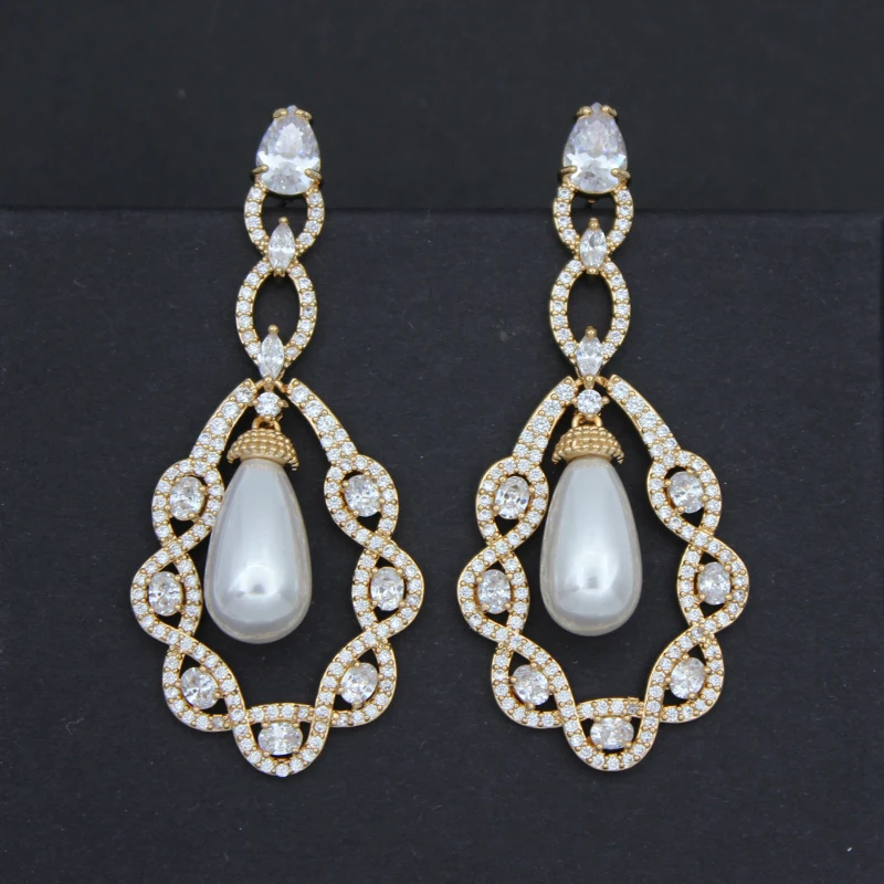 Luxury Pearl Earrings for Women 2023 New Trendy Zircon Wedding Evening Party Pearl Dangle Earrings Bride Gift Female
Luxury Pearl Earrings for Women 2023 New Trendy Zircon Wedding Evening Party Pearl Dangle Earrings Bride Gift Female