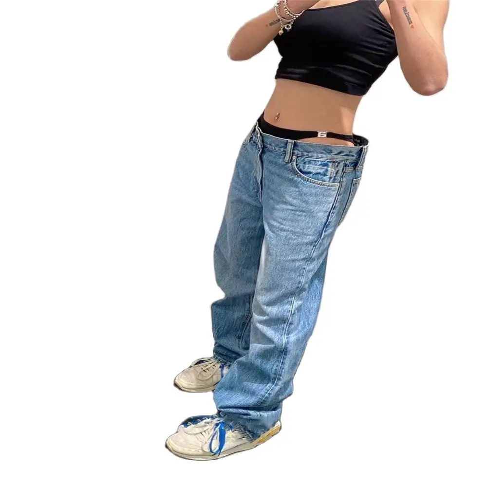 Fashion Korean Version Blue Jeans Women/Girl High Waist Bikini Splicing Straight Type Cowboy Pants
Fashion Korean Version Blue Jeans Women/Girl High Waist Bikini Splicing Straight Type Cowboy Pants