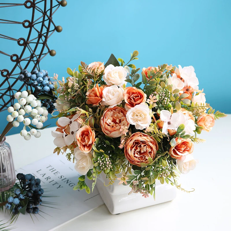 Artificial Flowers Silk Rose Cheap Autumn Decoration Wedding Home Christmas Fall Fake Flower Bouquet Craft Wreath Supplies
Artificial Flowers Silk Rose Cheap Autumn Decoration Wedding Home Christmas Fall Fake Flower Bouquet Craft Wreath Supplies