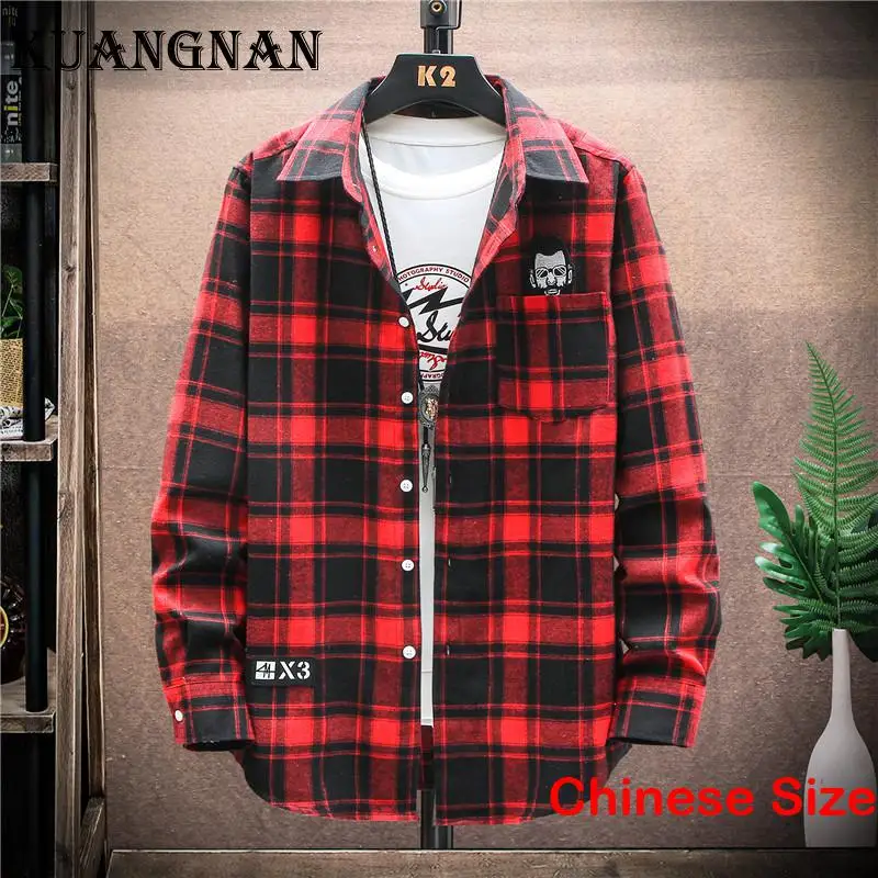 KUANGNAN Plaid Shirt Man Long Sleeve Shirts for Elegant Men Shirt Vintage Clothes Men's Clothing Luxury Economic Blouses 2XL 
KUANGNAN Plaid Shirt Man Long Sleeve Shirts for Elegant Men Shirt Vintage Clothes Men's Clothing Luxury Economic Blouses 2XL