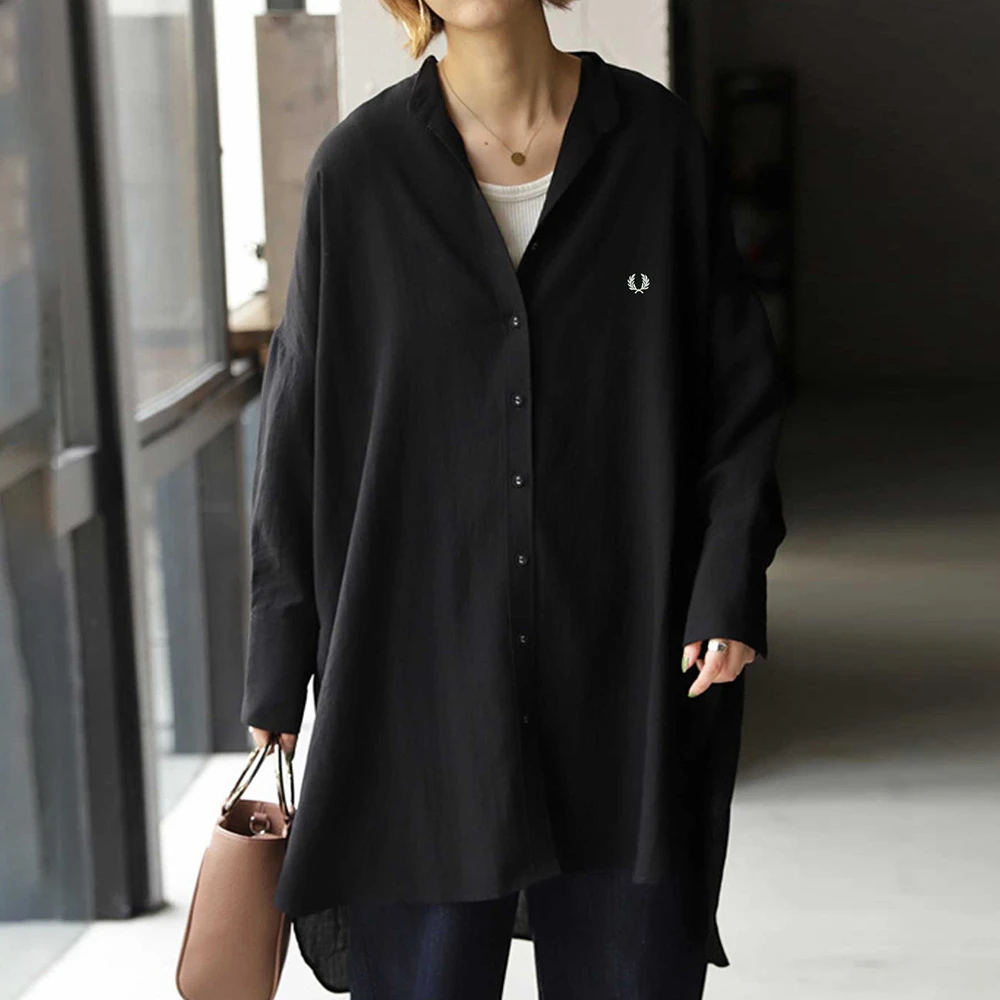 Oversized Black Women's Shirt Turn-down Collar Solid Female Loose Tops Fall Spring Summer Blouse Full Sleeve Elegant Lady Blusas
Oversized Black Women's Shirt Turn-down Collar Solid Female Loose Tops Fall Spring Summer Blouse Full Sleeve Elegant Lady Blusas