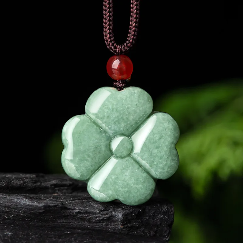 Natural Jade Clover Pendant With Beautiful Rope Chain Necklace For Man and Women Fengshui Geomantic Amulet Clover Talisman
Natural Jade Clover Pendant With Beautiful Rope Chain Necklace For Man and Women Fengshui Geomantic Amulet Clover Talisman
