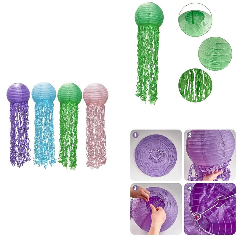 Mermaid Hanging Jellyfish Paper Lanterns Kit Mermaid Wishes Lantern For Child Birthday Ocean Themed Party
Mermaid Hanging Jellyfish Paper Lanterns Kit Mermaid Wishes Lantern For Child Birthday Ocean Themed Party