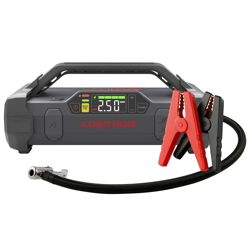 4 In 1 Portable 12V Jump Starter 150 PSI Air Compressor Air Inflator 20000mAh Car Battery Booster Power Bank with LED Flashlight
4 In 1 Portable 12V Jump Starter 150 PSI Air Compressor Air Inflator 20000mAh Car Battery Booster Power Bank with LED Flashlight