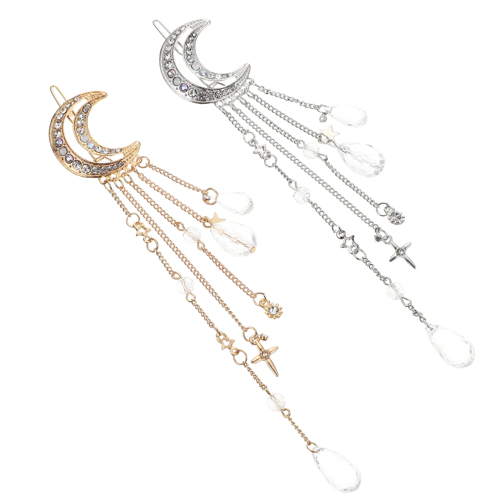2Pcs Girls Moon Hair Accessories Dangle Rhinestone Hairpins Tassel Chain Hair Clip
2Pcs Girls Moon Hair Accessories Dangle Rhinestone Hairpins Tassel Chain Hair Clip