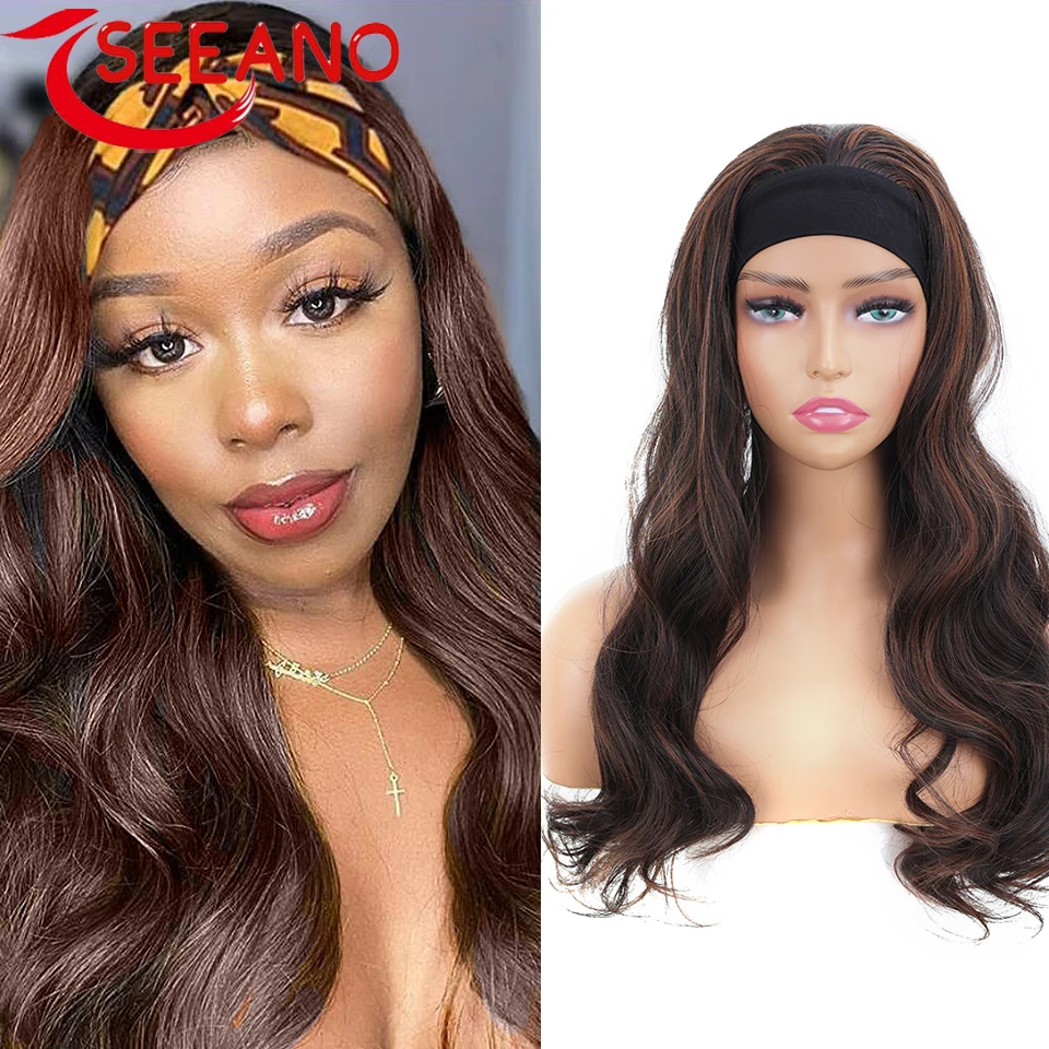 SEEANO Synthetic Long Wave Headband Wigs Yellow Black Red Blonde Gray Hair Band Wig New Fashion Headwraps For Black Women
SEEANO Synthetic Long Wave Headband Wigs Yellow Black Red Blonde Gray Hair Band Wig New Fashion Headwraps For Black Women