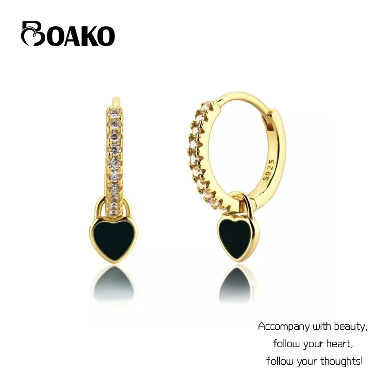 BOAKO Gold Pendant Earrings for Women Black Crystal Charming Prevent Allergy Huggie Earrings Fashion Jewelry Gift Aros Colores
BOAKO Gold Pendant Earrings for Women Black Crystal Charming Prevent Allergy Huggie Earrings Fashion Jewelry Gift Aros Colores