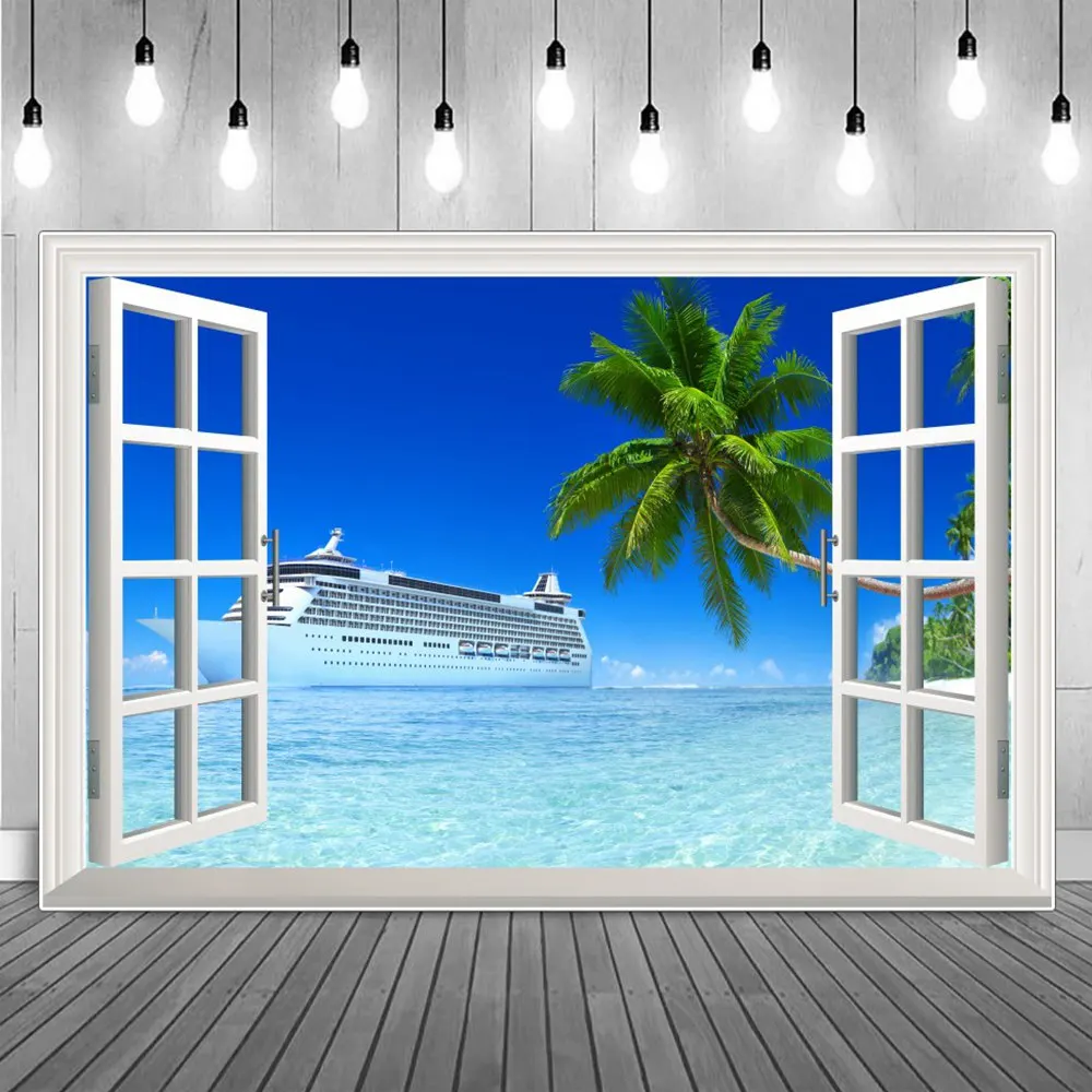 Cruise Ship Photography Backdrops Birthday Decoration Summer Ocean Aquarium Palm Trees Holiday Window Studio Photo Backgrounds
Cruise Ship Photography Backdrops Birthday Decoration Summer Ocean Aquarium Palm Trees Holiday Window Studio Photo Backgrounds