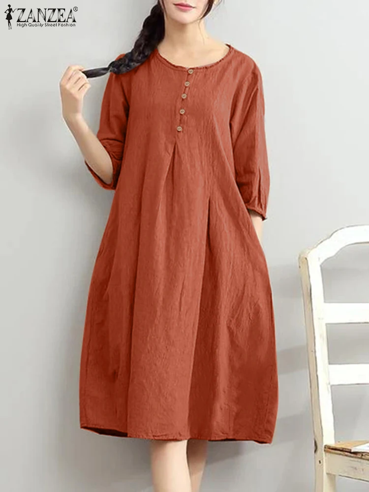 ZANZEA Fashion Long Sleeve Sundress Autumn Woman O-Neck Solid Dress Female Casual Street Dresses Elegant OL Office Vestido 2023
ZANZEA Fashion Long Sleeve Sundress Autumn Woman O-Neck Solid Dress Female Casual Street Dresses Elegant OL Office Vestido 2023