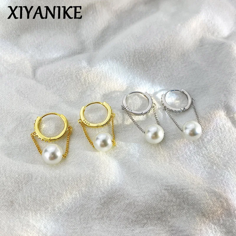 XIYANIKE French Minimalist Pearl Chain Tassel Earrings For Women Girl Fashion New Jewelry Gift Party Wedding серьги женские 
XIYANIKE French Minimalist Pearl Chain Tassel Earrings For Women Girl Fashion New Jewelry Gift Party Wedding серьги женские