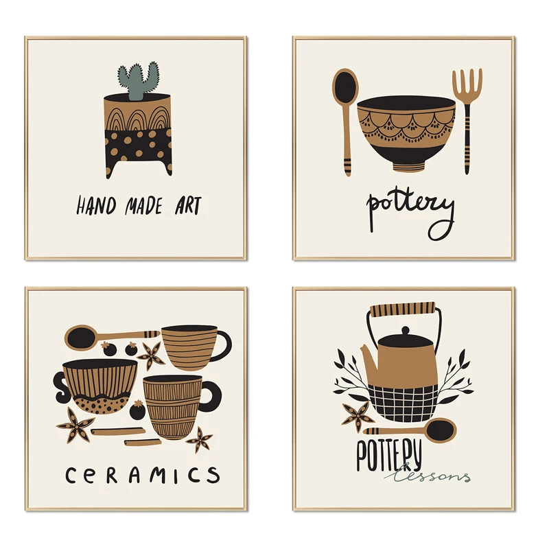 Vintage Brown Pottery Art Canvas Painting Abstract Tableware Posters and Prints Nordic Restaurant Kitchen Wall Pictures Decor
Vintage Brown Pottery Art Canvas Painting Abstract Tableware Posters and Prints Nordic Restaurant Kitchen Wall Pictures Decor