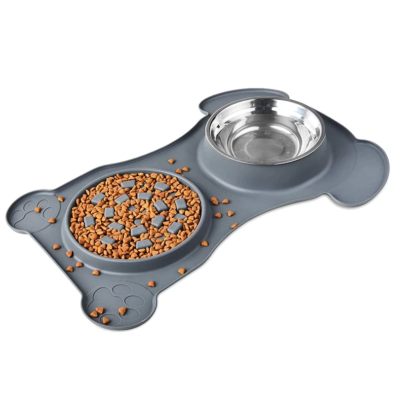 3-In-1 Slow Feeder Food Dog Bowl Large Pet Feed Mat Stainless Steel Bowl Anti-Spill Anti-Skid Silicone Mat Wet Dry Food
3-In-1 Slow Feeder Food Dog Bowl Large Pet Feed Mat Stainless Steel Bowl Anti-Spill Anti-Skid Silicone Mat Wet Dry Food