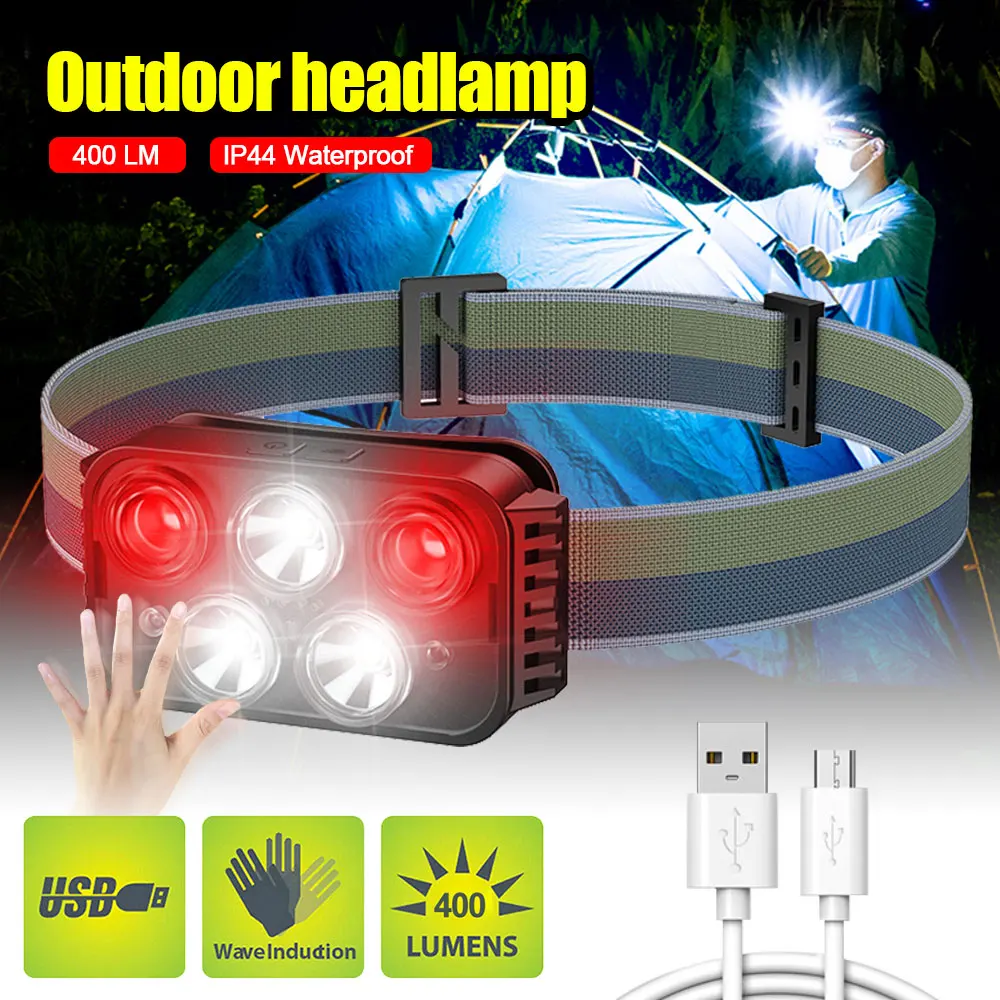 Waterproof Motion Sensor LED Headlamp 6 Modes USB Rechargeable Head Torch Safety Outdoor Camping Fishing
Waterproof Motion Sensor LED Headlamp 6 Modes USB Rechargeable Head Torch Safety Outdoor Camping Fishing