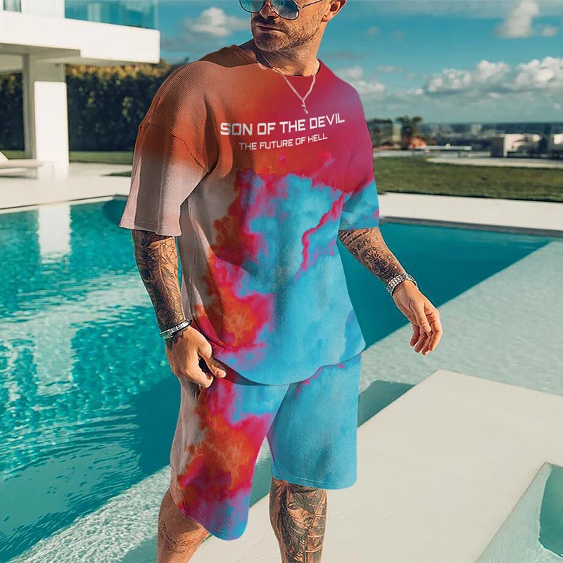 New Summer Fashion Oversized Men Set 2022 Trend Casual Beach Style Texture 3D Alphabet Pattern Printing T-Shirt Shorts Suit
New Summer Fashion Oversized Men Set 2022 Trend Casual Beach Style Texture 3D Alphabet Pattern Printing T-Shirt Shorts Suit