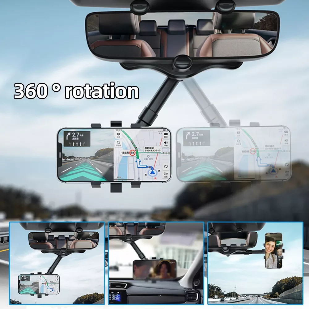Car Rearview Mirror Phone Holder Universal Car Mount Phone Bracket GPS Navigation 360° Adjustable Telescopic Mobile Phone Stand
Car Rearview Mirror Phone Holder Universal Car Mount Phone Bracket GPS Navigation 360° Adjustable Telescopic Mobile Phone Stand