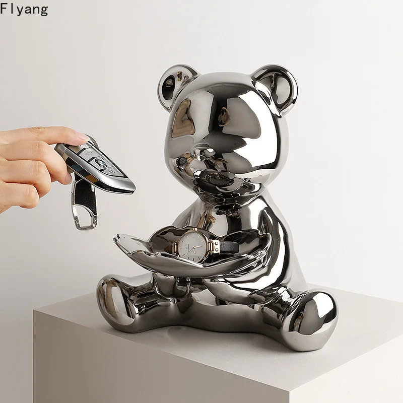 electroplating Creative bear statue decoration ceramic storage decoration home housewarming birthday gift home decor
electroplating Creative bear statue decoration ceramic storage decoration home housewarming birthday gift home decor