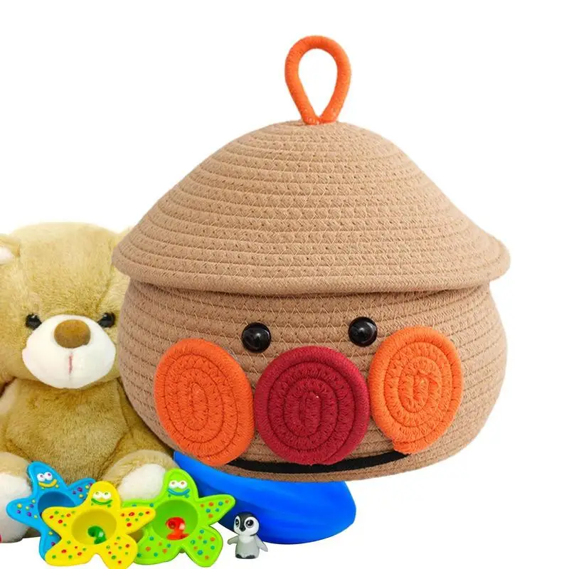 

Cartoon Cotton Rope Storage Baskets Woven Desktop Sundries Kids Toys Organizer Box Baby Dirty Clothes Laundry Basket Hamper