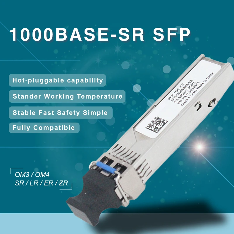 SFP-1.25G-MMF-850nm-550M Optic Module,1000BASE-SX Duplex LC Fiber Optical Transceiver Modules Compatible With Cisco/Brocade Ect
SFP-1.25G-MMF-850nm-550M Optic Module,1000BASE-SX Duplex LC Fiber Optical Transceiver Modules Compatible With Cisco/Brocade Ect