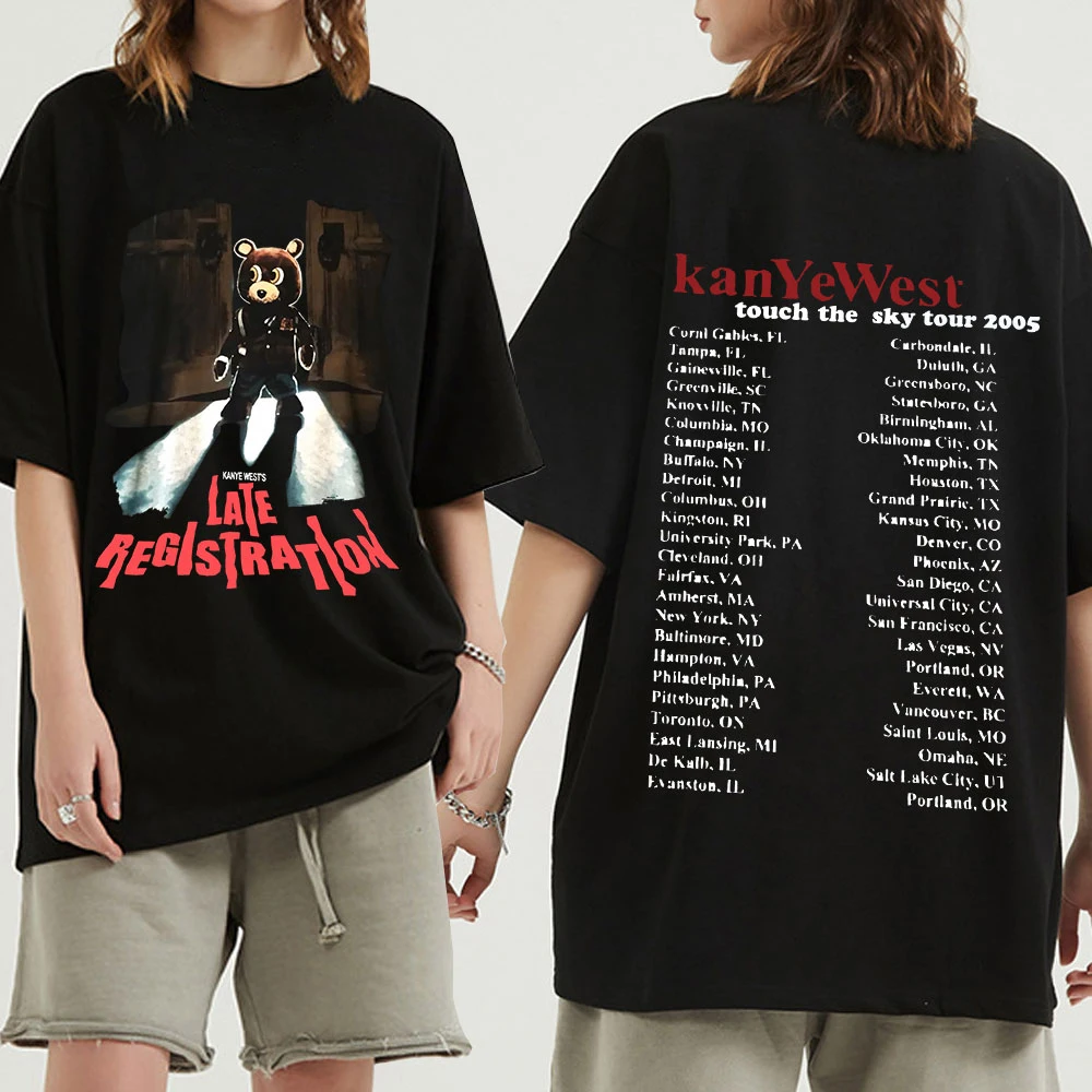 Kanye West Late Registration Tour T-Shirts Vintage Print Streetwear Men Women Fashion Oversized T Shirt Cotton Hip Hop Tees Tops
Kanye West Late Registration Tour T-Shirts Vintage Print Streetwear Men Women Fashion Oversized T Shirt Cotton Hip Hop Tees Tops