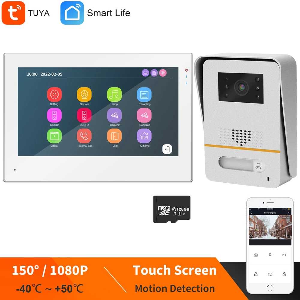 HomeFong WiFi Video Intercom for Home Tuya Smart Doorbell Camera Touch Screen Call Panel 1080P Phone Message Push Open 2 Locks
HomeFong WiFi Video Intercom for Home Tuya Smart Doorbell Camera Touch Screen Call Panel 1080P Phone Message Push Open 2 Locks