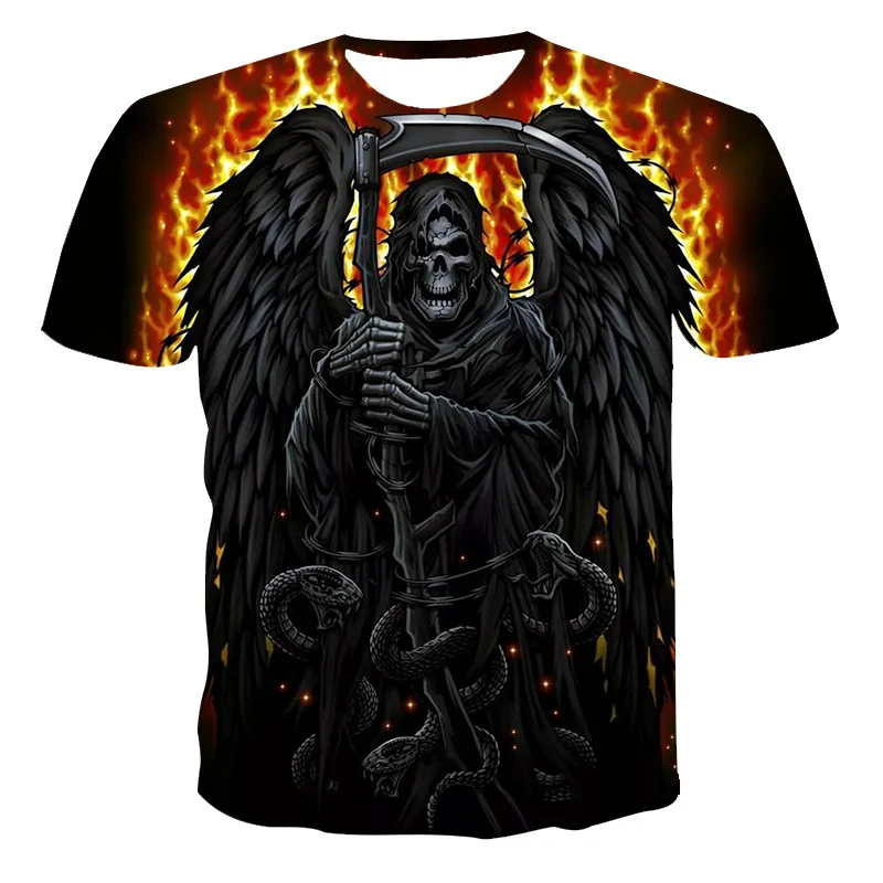 3D Loose Men T-shirt Cool Summer Grim Reaper Printed T-shirt Women Casual Fashion Sukll Graphic T Shirts Short Sleeve Tee Tops
3D Loose Men T-shirt Cool Summer Grim Reaper Printed T-shirt Women Casual Fashion Sukll Graphic T Shirts Short Sleeve Tee Tops