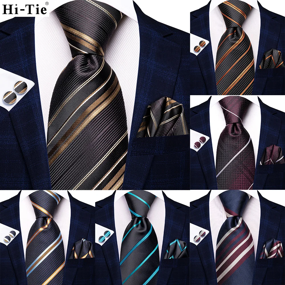 Hi-Tie 2023 New Striped Brown Black Designer Gift Tie for Men Fashion Brand Wedding Party Necktie Handky Cufflinks Dropship
Hi-Tie 2023 New Striped Brown Black Designer Gift Tie for Men Fashion Brand Wedding Party Necktie Handky Cufflinks Dropship