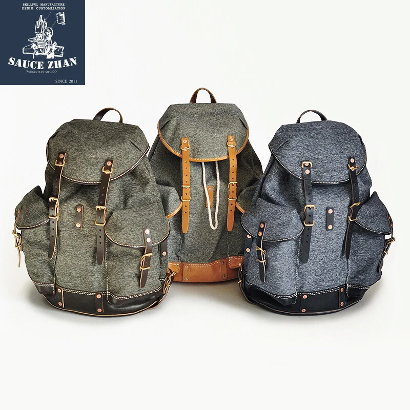 

SAUCE ORIGIN Pepper Salt Backpack Swiss Army Backpack Travel Backpack Men Denim Backpack Luxury Backpack back pack