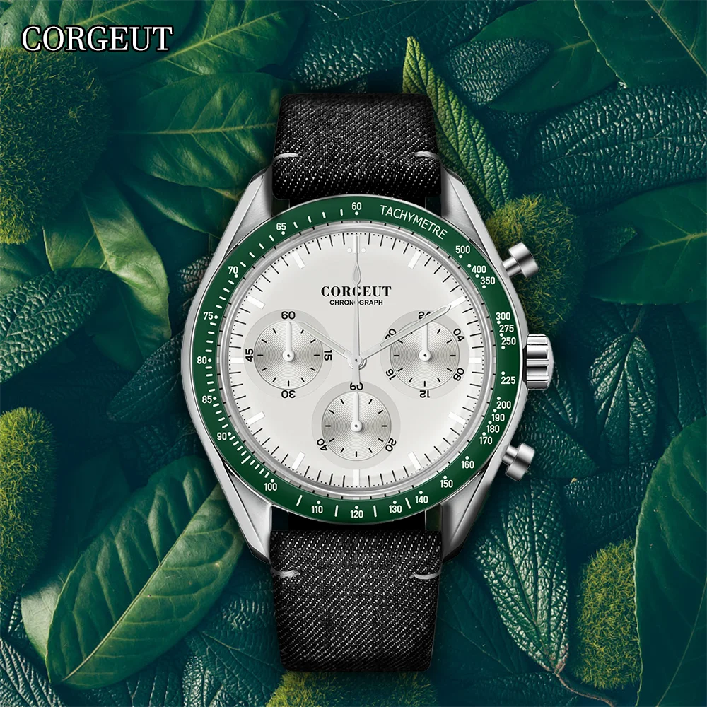 CORGEUT 40mm Tachymetre VK63 Quartz Movement Fashion Luxury Steel Men's Watch Mineral Glass Waterproof Night Light Watch for Man
CORGEUT 40mm Tachymetre VK63 Quartz Movement Fashion Luxury Steel Men's Watch Mineral Glass Waterproof Night Light Watch for Man