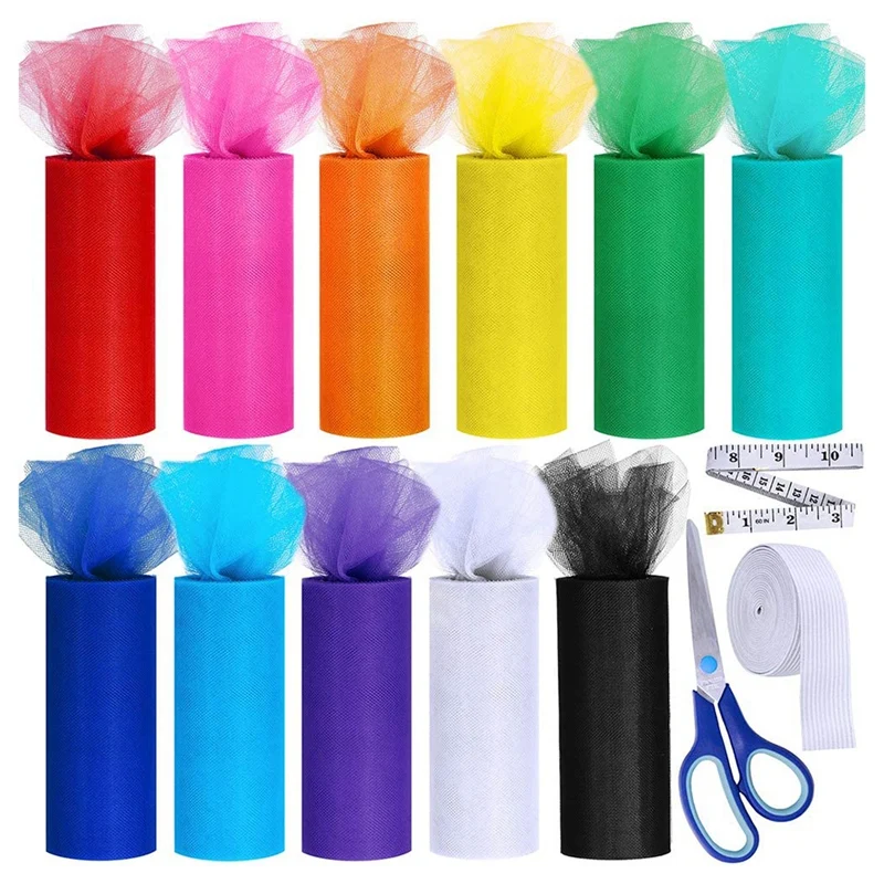 11 Colors Rainbow Tulle Rolls Tulle Netting Rolls Tulle Fabric Spool Ribbon 6 Inch By 25 Yards for Table Skirt Party
11 Colors Rainbow Tulle Rolls Tulle Netting Rolls Tulle Fabric Spool Ribbon 6 Inch By 25 Yards for Table Skirt Party