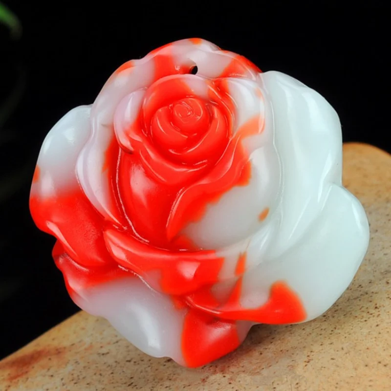 Natural Color Jade Hand Carved Rose Pendant Fashion Boutique Jewelry Men's and Women's Colorful Blooming Rich Necklace
Natural Color Jade Hand Carved Rose Pendant Fashion Boutique Jewelry Men's and Women's Colorful Blooming Rich Necklace