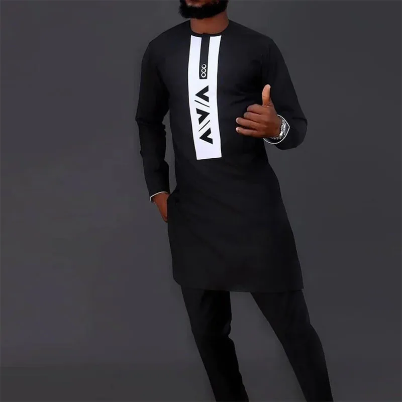 Summer Fashion African Men Black Long Sleeve Cotton Plus Size Two Pieces Sets Top and Long Pant African Sets M-4XL
Summer Fashion African Men Black Long Sleeve Cotton Plus Size Two Pieces Sets Top and Long Pant African Sets M-4XL