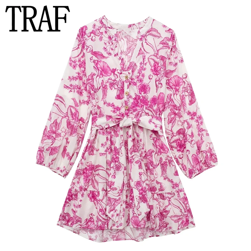 TRAF Pink Floral Shirt Dress Women Print Short Dresses for Women Puff Sleeve Summer Dress Woman 2023 Belt Casual Female Dress
TRAF Pink Floral Shirt Dress Women Print Short Dresses for Women Puff Sleeve Summer Dress Woman 2023 Belt Casual Female Dress