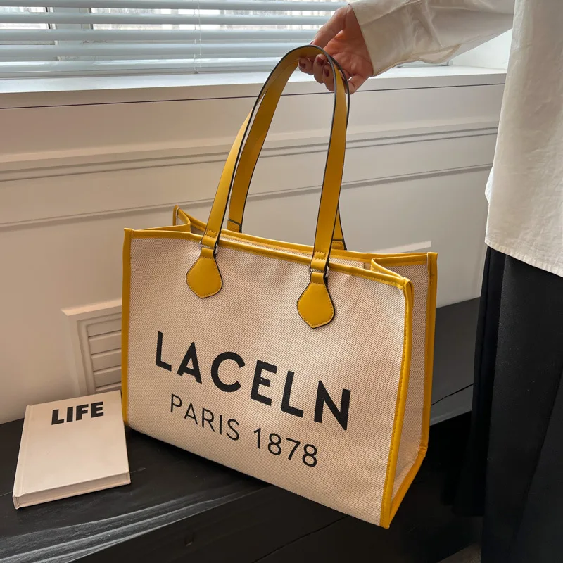 Women's Canvas Casual Tote Letter Large Capacity Bag Female Designer Shoulder Fashion Shopping Travel Handbags for Mall Shop
Women's Canvas Casual Tote Letter Large Capacity Bag Female Designer Shoulder Fashion Shopping Travel Handbags for Mall Shop