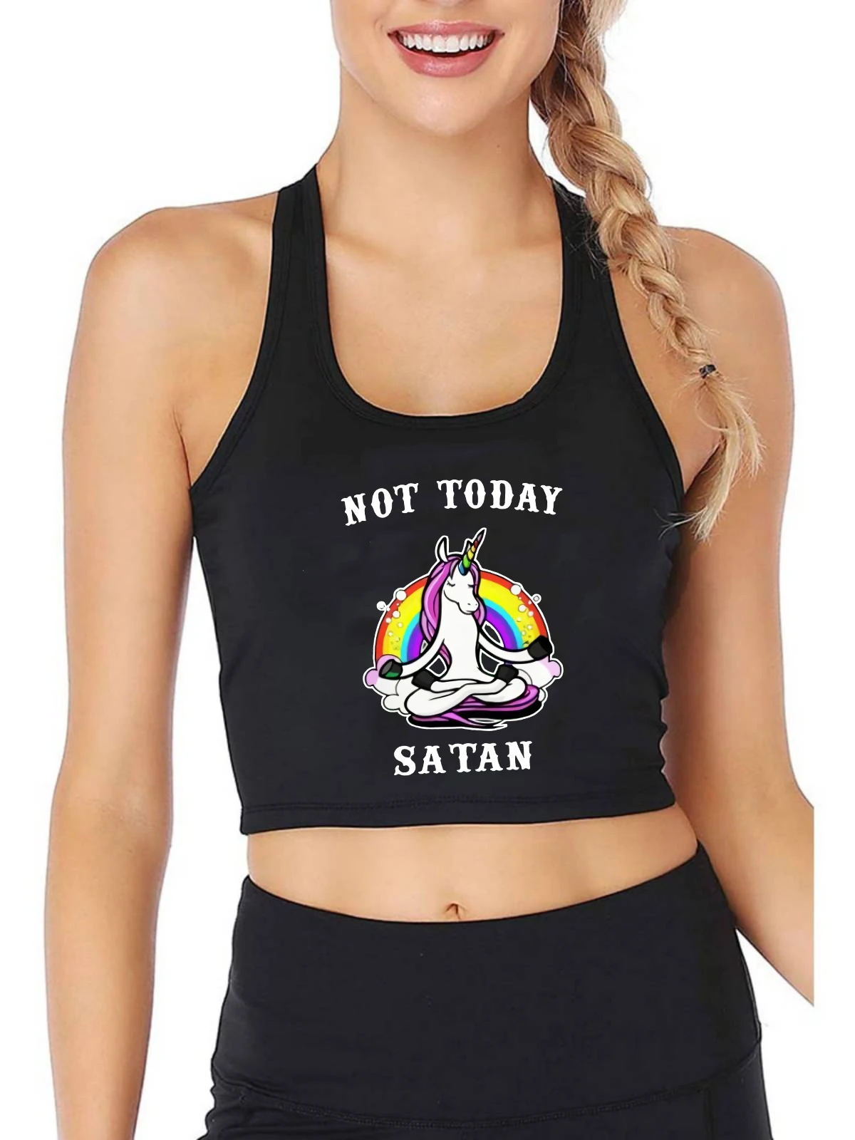 Not Today Satan Unicorn Design Tank Tops Women's Personality Trend Sexy Breathable Slim Crop Top Gym Training Camisole
Not Today Satan Unicorn Design Tank Tops Women's Personality Trend Sexy Breathable Slim Crop Top Gym Training Camisole