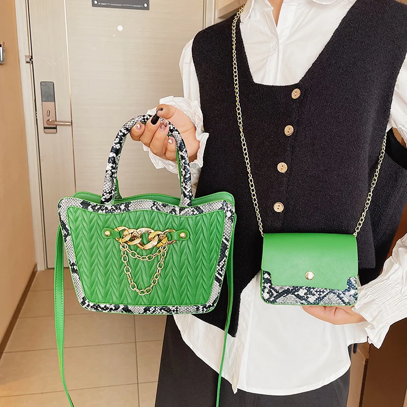 

2pcs Tote Bag for Women High Quality Shoulder Bags Cute Purse and Handbag Designer Crossbody Bag Chain Satchel New Composite Bag