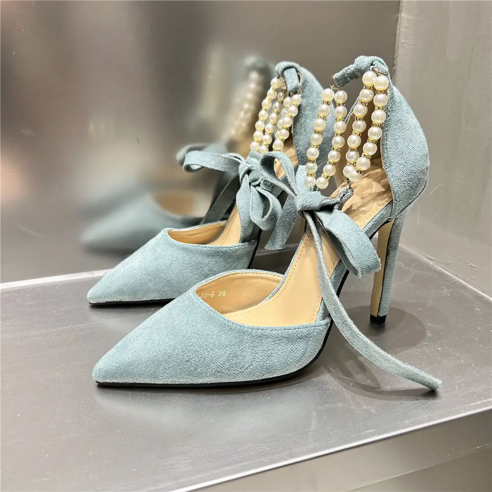 2023 Sexy Thin High Heels Party Women's Pearls Beading Embellished Pumps Pointed Toe Modern Lady Ankle Strap Shoes
2023 Sexy Thin High Heels Party Women's Pearls Beading Embellished Pumps Pointed Toe Modern Lady Ankle Strap Shoes