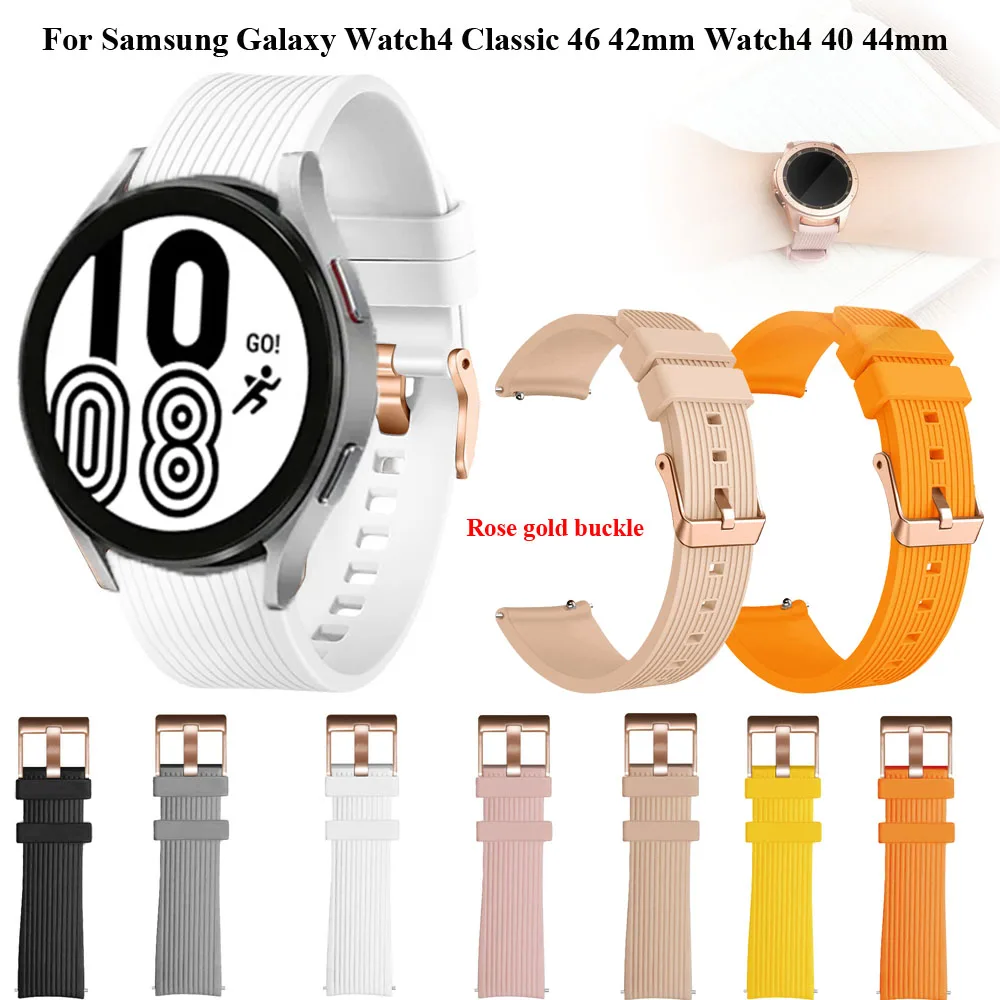 Ремешок силиконовый для Samsung Galaxy Watch 4 44 мм 40 мм, резиновый сменный Браслет для часов 4 Classic 42 мм 46 мм с золотой пряжкой
Ремешок силиконовый для Samsung Galaxy Watch 4 44 мм 40 мм, резиновый сменный Браслет для часов 4 Classic 42 мм 46 мм с золотой пряжкой