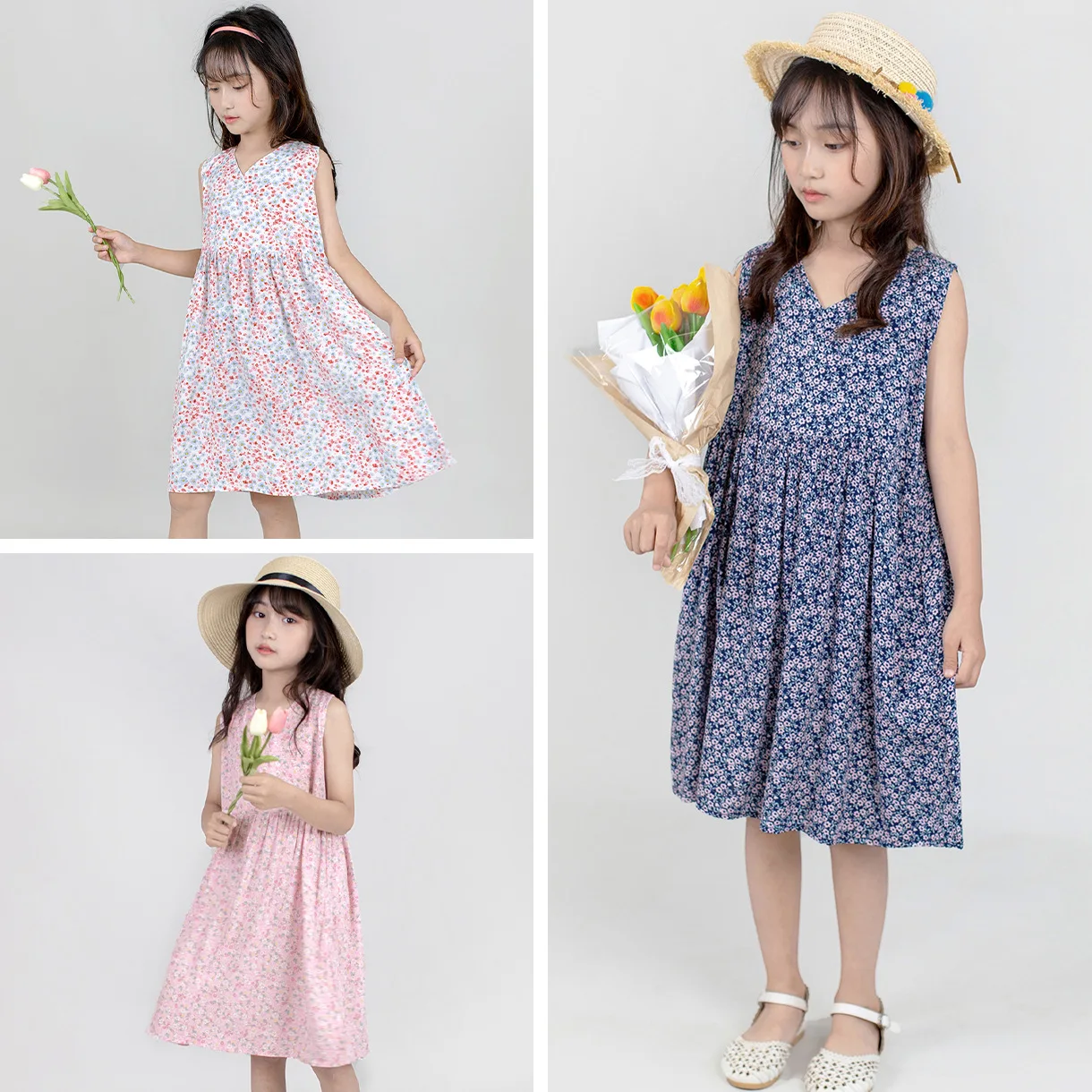 New 2022 Girls Teen Summer Dress Floral Cotton Girls Clothes Print Kids Casual Baby Dress Children Pink Blue White Clothing
New 2022 Girls Teen Summer Dress Floral Cotton Girls Clothes Print Kids Casual Baby Dress Children Pink Blue White Clothing